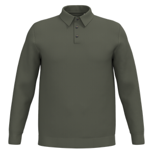 Eco-Friendly Men's Knitted Long Sleeve Polo Shirt, miniatyr 2